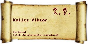 Kalitz Viktor névjegykártya